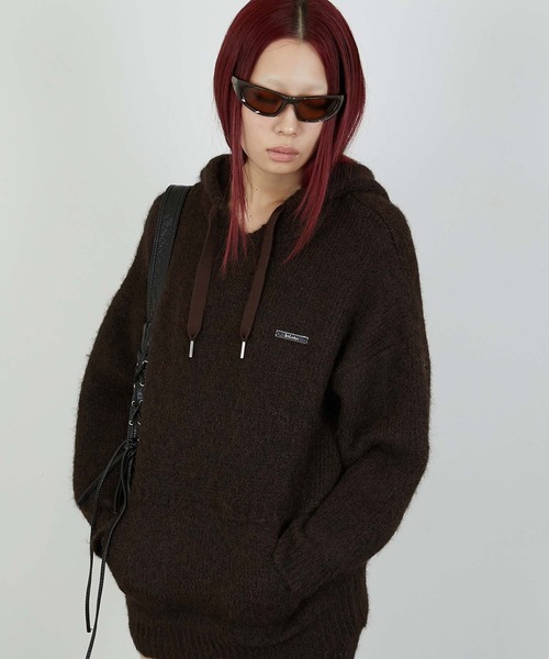 led.tokyo(レッドトウキョウ)の「【led.tokyo】KNIT HOODIE/ニットフーディー(パーカー・レディース・グレー/ブラウン/レッド・FREE)」の17枚目の写真