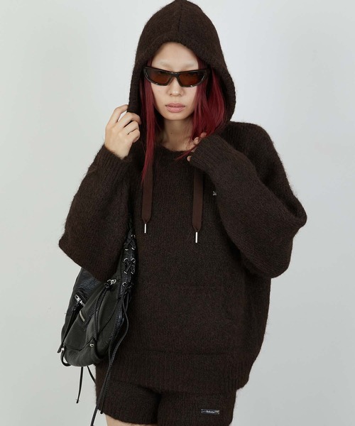 led.tokyo(レッドトウキョウ)の「【led.tokyo】KNIT HOODIE/ニットフーディー(パーカー・レディース・グレー/ブラウン/レッド・FREE)」の18枚目の写真
