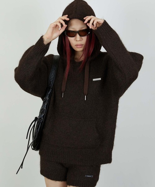 led.tokyo(レッドトウキョウ)の「【led.tokyo】KNIT HOODIE/ニットフーディー(パーカー・レディース・グレー/ブラウン/レッド・FREE)」の19枚目の写真