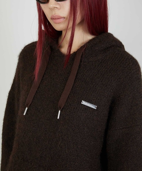 led.tokyo(レッドトウキョウ)の「【led.tokyo】KNIT HOODIE/ニットフーディー(パーカー・レディース・グレー/ブラウン/レッド・FREE)」の20枚目の写真