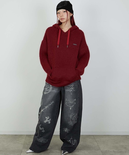 led.tokyo(レッドトウキョウ)の「【led.tokyo】KNIT HOODIE/ニットフーディー(パーカー・レディース・グレー/ブラウン/レッド・FREE)」の21枚目の写真