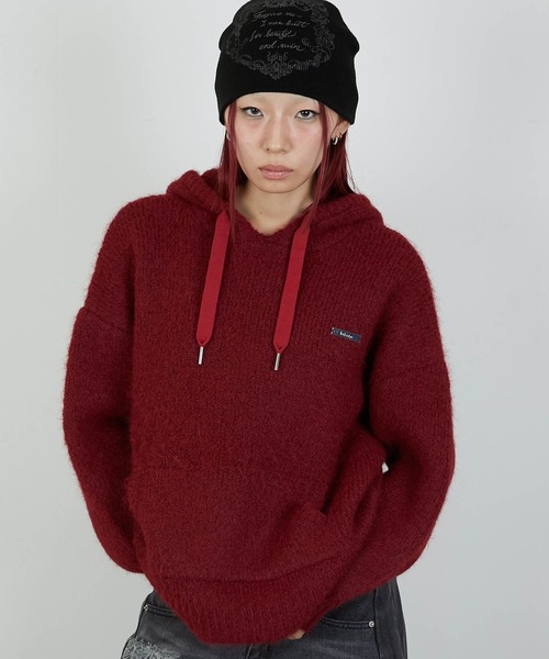led.tokyo(レッドトウキョウ)の「【led.tokyo】KNIT HOODIE/ニットフーディー(パーカー・レディース・グレー/ブラウン/レッド・FREE)」の15枚目の写真