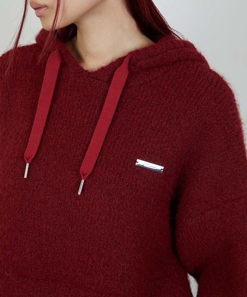 led.tokyo(レッドトウキョウ)の「【led.tokyo】KNIT HOODIE/ニットフーディー(パーカー・レディース・グレー/ブラウン/レッド・FREE)」の9枚目の写真