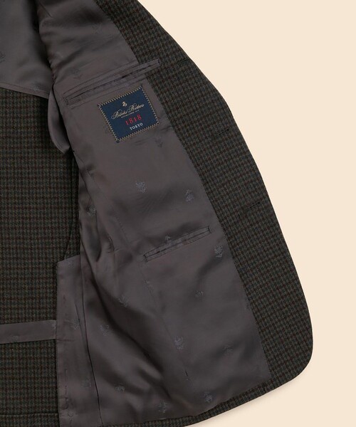 BROOKS BROTHERS（ブルックスブラザーズ）の「ウール／カシミヤ　ガンクラブチェック　段返り３釦ジャケット　TOKYO model（テーラードジャケット・メンズ・ブラウン・37SHT/39SHT/40SHT/42SHT）」の6枚目の写真