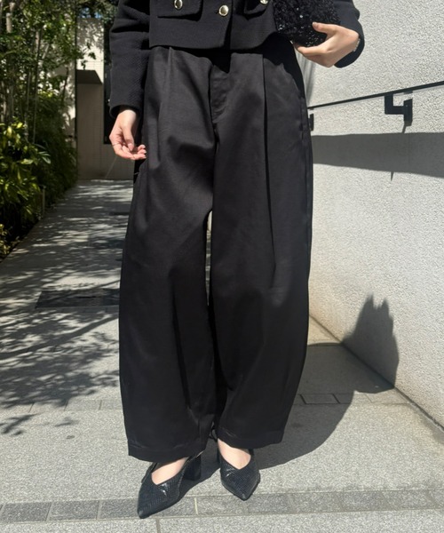 Dickies（ディッキーズ）の「Dickies/ディッキーズ コクーンワイドパンツ/バルーンワイドパンツ/ミリタリーパンツ/ユニセックス（その他パンツ・レディース・チャコールグレー/ブラック/カーキ・LARGE/MEDIUM）」の2枚目の写真