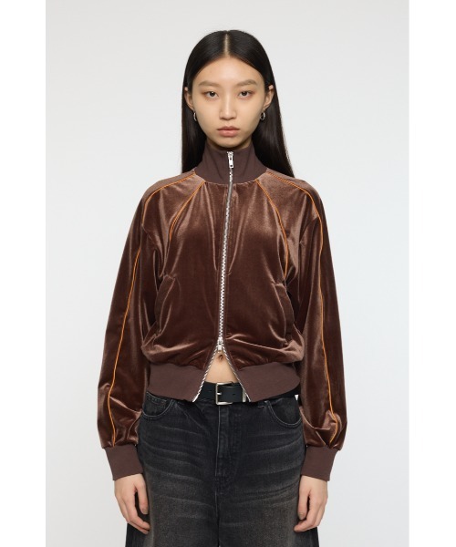 MOUSSY(マウジー)の「VELOUR TRACK トップス(ジャージ・レディース・ブラウン/ネイビー/オフホワイト・FREE)」の15枚目の写真
