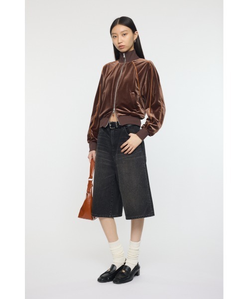 MOUSSY(マウジー)の「VELOUR TRACK トップス(ジャージ・レディース・ブラウン/ネイビー/オフホワイト・FREE)」の16枚目の写真