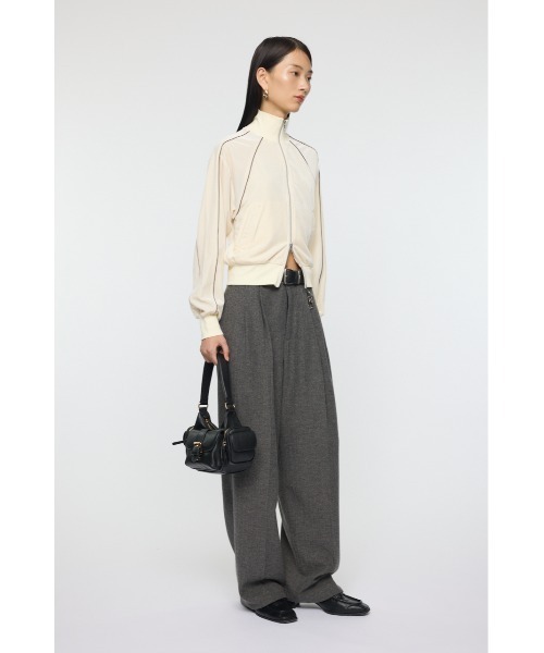 MOUSSY(マウジー)の「VELOUR TRACK トップス(ジャージ・レディース・ブラウン/ネイビー/オフホワイト・FREE)」の6枚目の写真