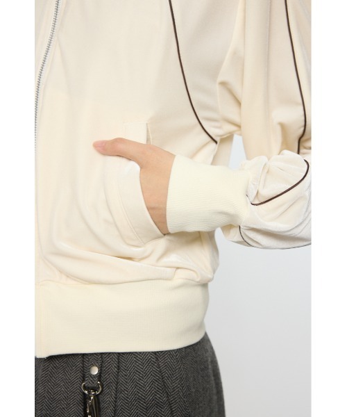 MOUSSY(マウジー)の「VELOUR TRACK トップス(ジャージ・レディース・ブラウン/ネイビー/オフホワイト・FREE)」の11枚目の写真