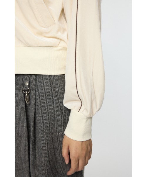 MOUSSY(マウジー)の「VELOUR TRACK トップス(ジャージ・レディース・ブラウン/ネイビー/オフホワイト・FREE)」の12枚目の写真