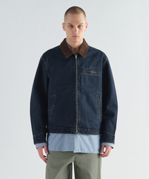 SAPEuR ネイビー グレー ジップアップ デニムジャケット XX-LARGE SAPEuR ネイビー グレー ジップアップ デニムジャケット XX-LARGE