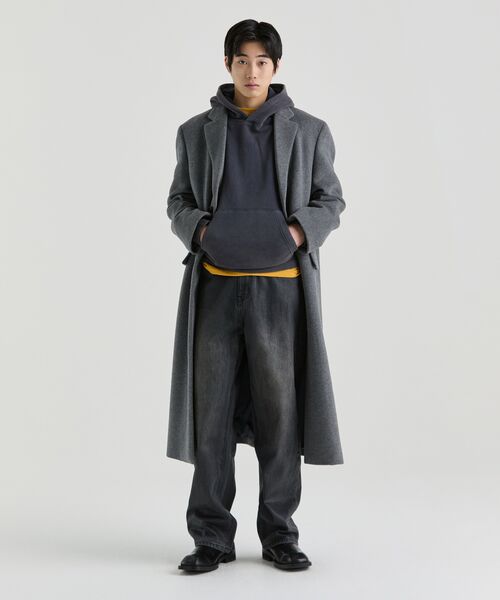 MUSINSA STANDARD（ムシンサスタンダード）の「カシミアブレンドパパショルダーシングルロングコート[ミディアムグレー]（チェスターコート・メンズ・その他・MEDIUM/LARGE/X-LARGE/XX-LARGE）」の18枚目の写真