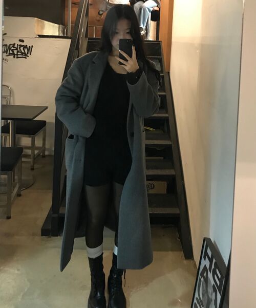 MUSINSA STANDARD（ムシンサスタンダード）の「カシミアブレンドパパショルダーシングルロングコート[ミディアムグレー]（チェスターコート・メンズ・その他・MEDIUM/LARGE/X-LARGE/XX-LARGE）」の20枚目の写真