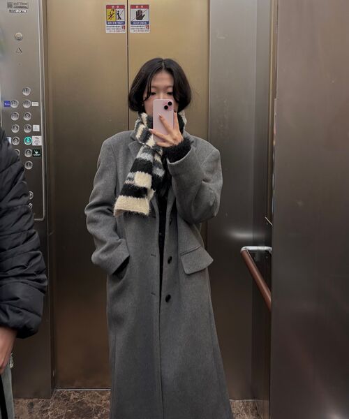 MUSINSA STANDARD（ムシンサスタンダード）の「カシミアブレンドパパショルダーシングルロングコート[ミディアムグレー]（チェスターコート・メンズ・その他・MEDIUM/LARGE/X-LARGE/XX-LARGE）」の21枚目の写真