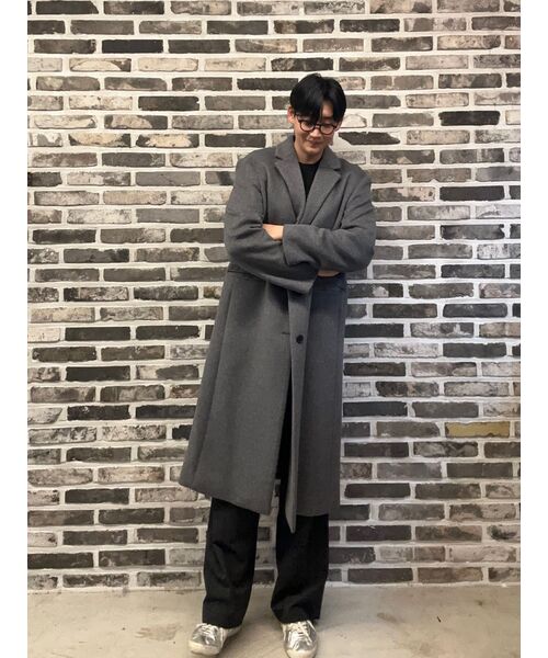 MUSINSA STANDARD（ムシンサスタンダード）の「カシミアブレンドパパショルダーシングルロングコート[ミディアムグレー]（チェスターコート・メンズ・その他・MEDIUM/LARGE/X-LARGE/XX-LARGE）」の22枚目の写真