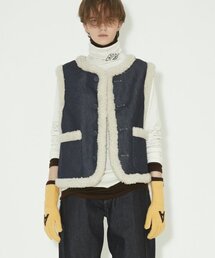 NOHANT（ノアン）の「DENIM MOUTON VEST INDIGO（ベスト）」