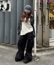 Never mind the XU（ネバーマインドザエックスユー）の「【Never mind the XU】pocket cargo pants / 【ネバーマインド ザ エックスユー】ポケットワイドカーゴパンツ  <着用動画あり>（カーゴパンツ）」