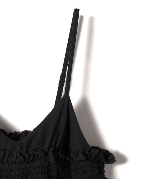 crinkle crinkle crinkle（クリンクルクリンクルクリンクル）の「crinkle crinkle crinkle:〈手洗い可能〉エンブロイダリー キャミ ドレス（ワンピース・レディース・ブラック・ONE SIZE）」の6枚目の写真