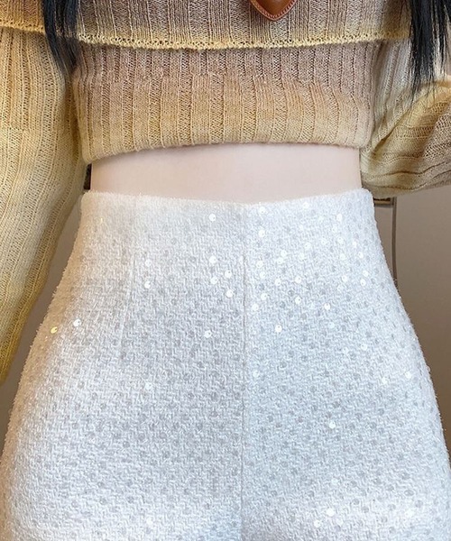 GLAMOROUS JANE(グラマラスジェーン)の「ラメツイードスパンコールショートパンツ(その他パンツ・レディース・ホワイト/ブラック・S/M)」の10枚目の写真