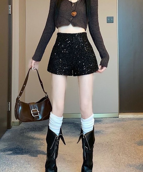 GLAMOROUS JANE(グラマラスジェーン)の「ラメツイードスパンコールショートパンツ(その他パンツ・レディース・ホワイト/ブラック・S/M)」の21枚目の写真
