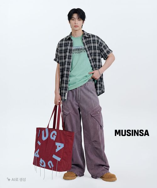 IUGAMAKARAS(イウガマカラス)の「IUGA Big Shopper Bag (Burgundy)(エコバッグ/サブバッグ・レディース・その他・FREE)」の10枚目の写真