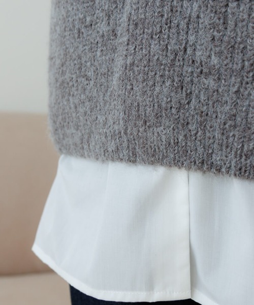 flower（フラワー）の「ウォーミングローズニット（ニット/セーター・レディース・ホワイト/グレー・FREE）」の9枚目の写真
