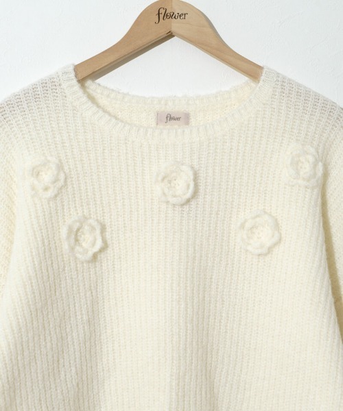 flower（フラワー）の「ウォーミングローズニット（ニット/セーター・レディース・ホワイト/グレー・FREE）」の17枚目の写真