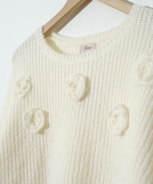 flower（フラワー）の「ウォーミングローズニット（ニット/セーター・レディース・ホワイト/グレー・FREE）」の18枚目の写真