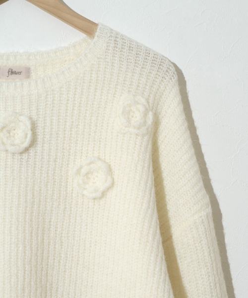 flower（フラワー）の「ウォーミングローズニット（ニット/セーター・レディース・ホワイト/グレー・FREE）」の19枚目の写真