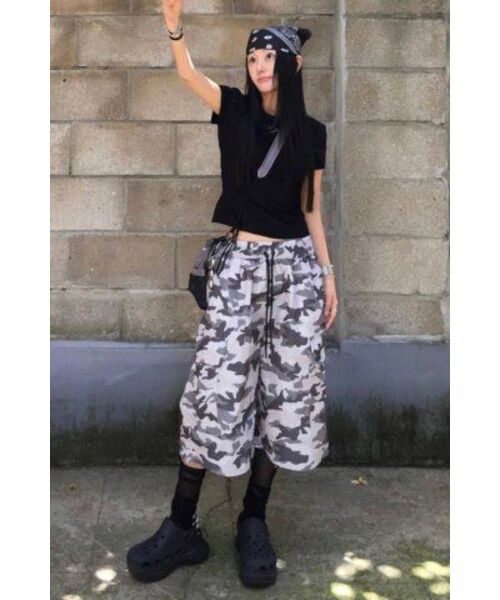 MUCENT(ムセント)の「カモカゴパンツ ミリタリー ポリエステル ナイロン バミューダ ハーフパンツ 男女共用(その他パンツ・レディース・カーキ・FREE)」の20枚目の写真