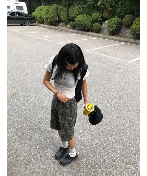 MUCENT(ムセント)の「カモカゴパンツ ミリタリー ポリエステル ナイロン バミューダ ハーフパンツ 男女共用(その他パンツ・レディース・カーキ・FREE)」の21枚目の写真