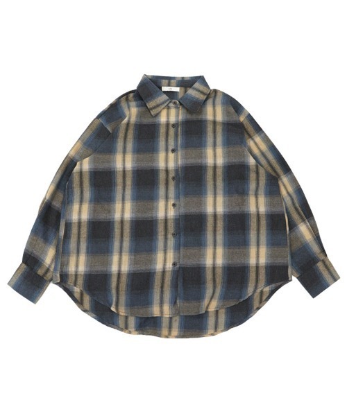 pufe(ピュフェ)の「【pufe】リラックスチェックシャツ(シャツ/ブラウス・レディース・ベージュ/オレンジ/ブルー・ONESIZE)」の15枚目の写真