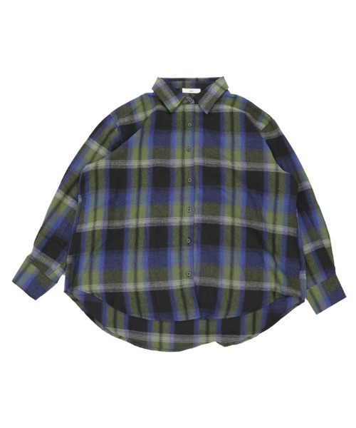 pufe(ピュフェ)の「【pufe】リラックスチェックシャツ(シャツ/ブラウス・レディース・ベージュ/オレンジ/ブルー・ONESIZE)」の16枚目の写真