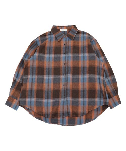 pufe(ピュフェ)の「【pufe】リラックスチェックシャツ(シャツ/ブラウス・レディース・ベージュ/オレンジ/ブルー・ONESIZE)」の17枚目の写真