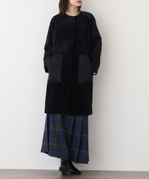 BRODIAEA（ブローディア）の「BRODIAEA 切り替えロング中綿コート（ノーカラーコート）」