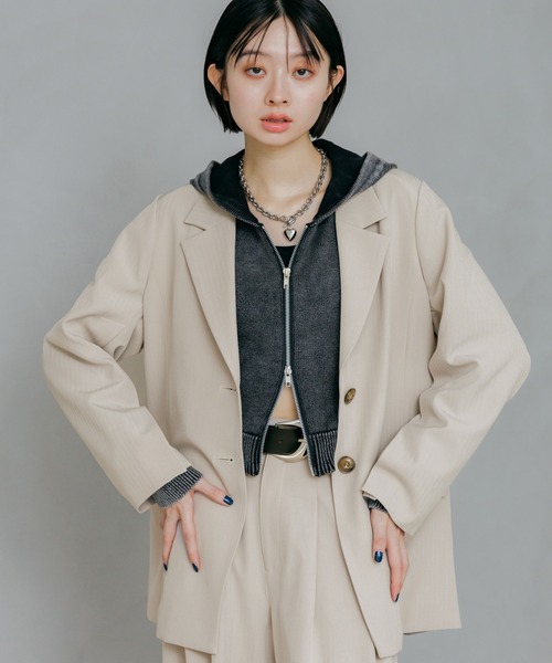 PAGEBOY（ページボーイ）の「イージーケア２WAYショルダージャケット（テーラードジャケット・レディース・ブラック/チャコールグレー/グレー系その他・SMALL/MEDIUM）」の3枚目の写真