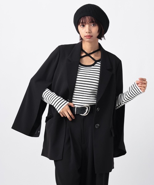 PAGEBOY（ページボーイ）の「イージーケア２WAYショルダージャケット（テーラードジャケット・レディース・ブラック/チャコールグレー/グレー系その他・SMALL/MEDIUM）」の12枚目の写真