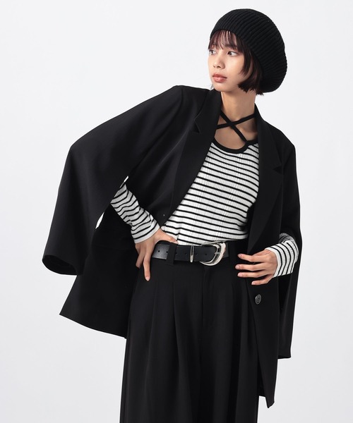 PAGEBOY（ページボーイ）の「イージーケア２WAYショルダージャケット（テーラードジャケット・レディース・ブラック/チャコールグレー/グレー系その他・SMALL/MEDIUM）」の10枚目の写真