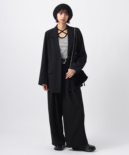 PAGEBOY（ページボーイ）の「イージーケア２WAYショルダージャケット（テーラードジャケット・レディース・ブラック/チャコールグレー/グレー系その他・SMALL/MEDIUM）」の4枚目の写真