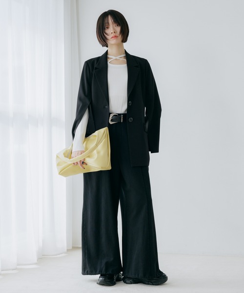 PAGEBOY イージーケア2WAYショルダージャケット　M ブラック セール】【セットアップ対応】イージーケア2WAYショルダージャケット