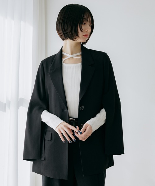 PAGEBOY イージーケア2WAYショルダージャケット　M ブラック セットアップ対応】イージーケア2WAYショルダージャケット（テーラード