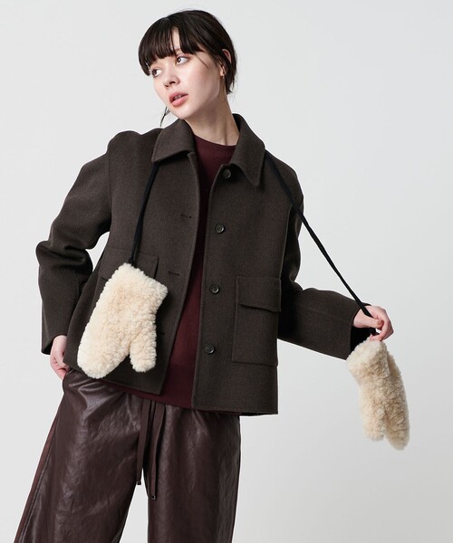 BEAUTY&YOUTH UNITED ARROWS(ビューティーアンドユースユナイテッドアローズ)の「ストリング ボア ミトン(手袋・レディース・モカ/イエロー/オフホワイト・FREE)」の2枚目の写真