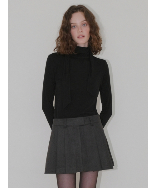 ETMON（エトモン）の「2-Way Tie T-Shirt, Black（Tシャツ/カットソー・レディース・その他・F）」の4枚目の写真