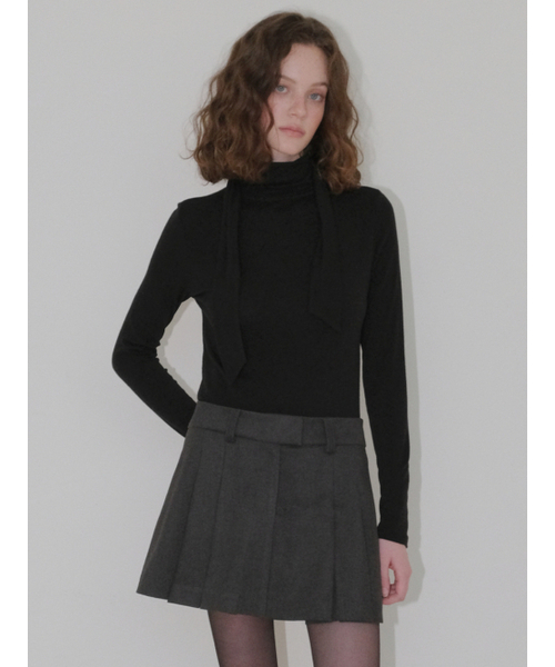 ETMON（エトモン）の「2-Way Tie T-Shirt, Black（Tシャツ/カットソー・レディース・その他・F）」の5枚目の写真