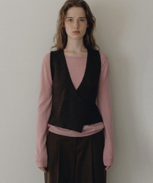 Grace wrap bustier knit (brown)