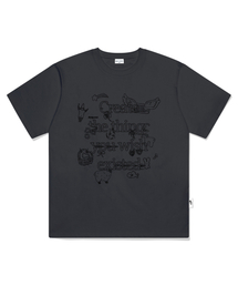 ウィッシュティングスプリンティング半袖Tシャツチャコール