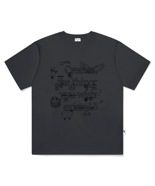 PAGESIISII(ページシシ)の「ウィッシュティングスプリンティング半袖Tシャツチャコール(Tシャツ/カットソー・レディース・その他・SMALL/MEDIUM/LARGE)」の2枚目の写真