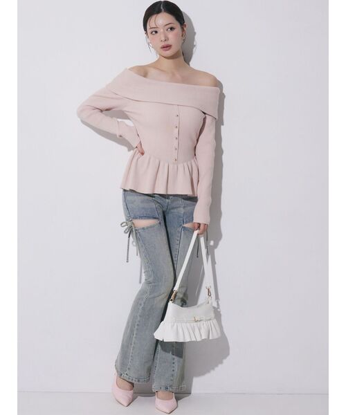 RESEXXY（リゼクシー）の「フリルデザインハンドバッグ（ハンドバッグ・レディース・ホワイト/ブラック・FREE）」の13枚目の写真