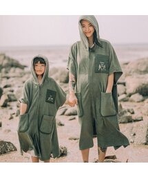 タオルドライジップアップポンチョ For KIDS (カーキ)