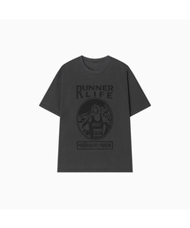 275g Heavy Cotton Runner Graffiti Pigment T Shirt_Black